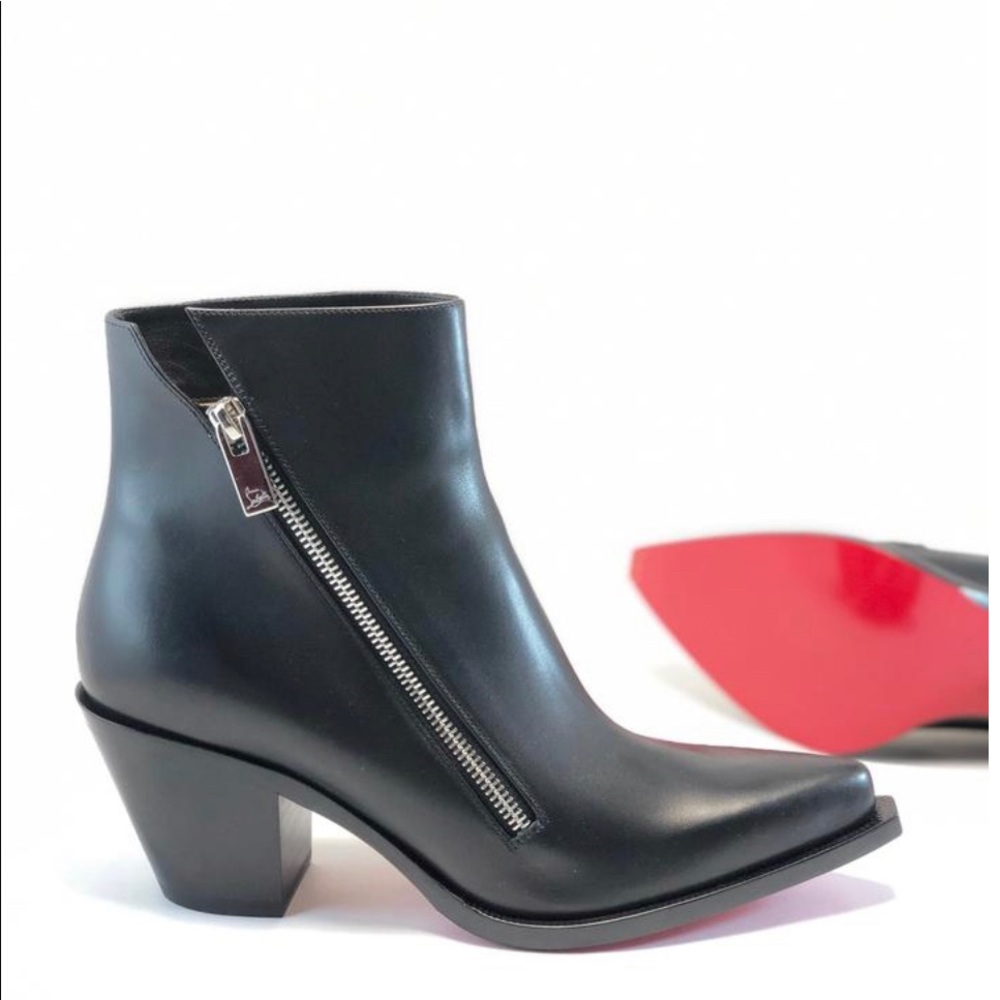 Christian Louboutin Santiazip Leather Ankle Boots